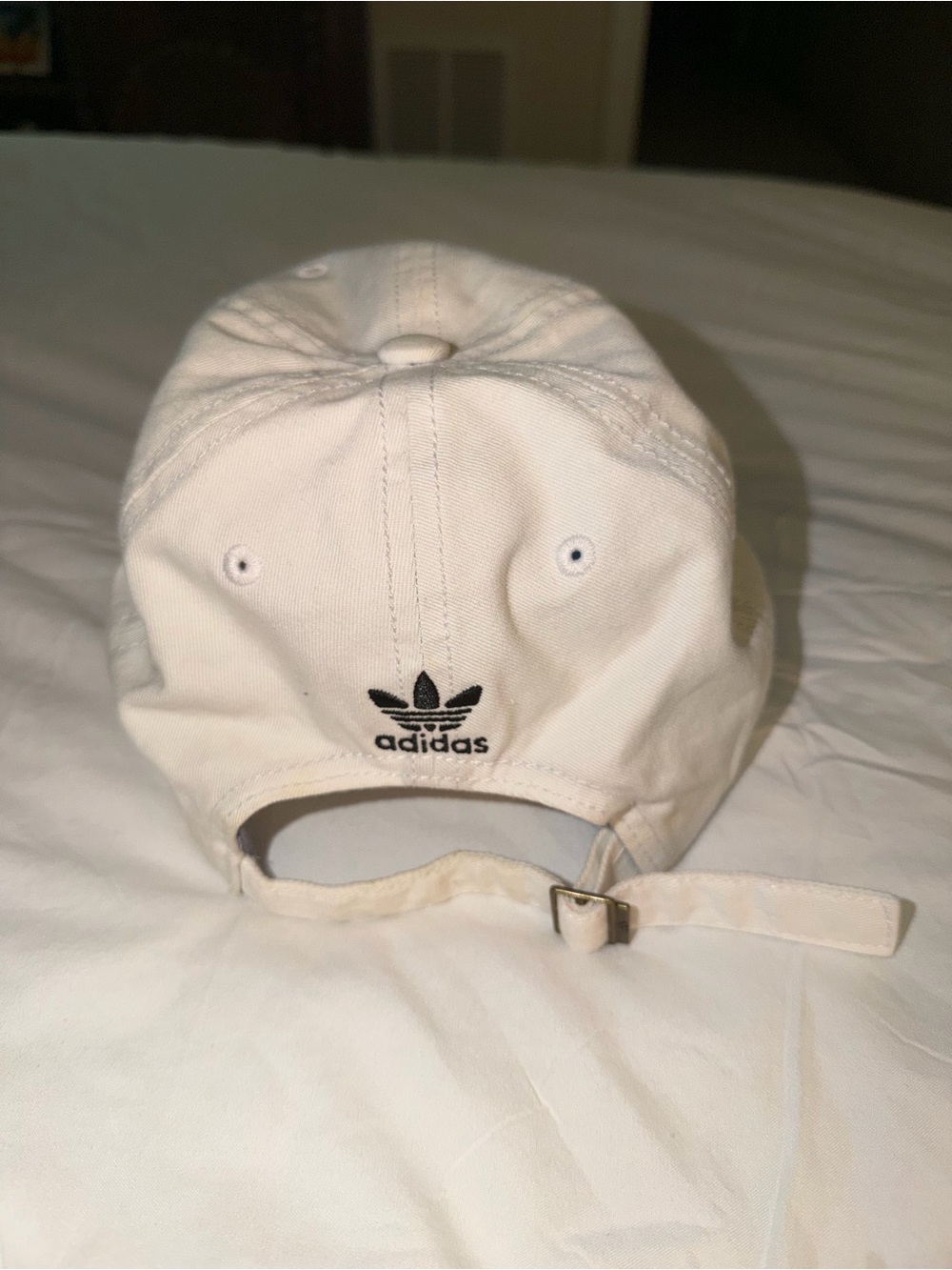 adidas Off-White Baseball Cap with Black Trefoil - Picture 2 of 3
